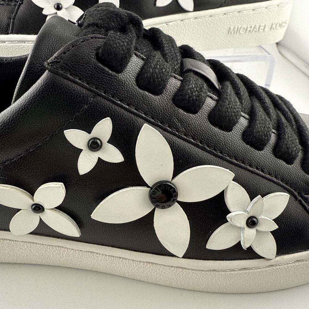 Michael Kors Women's Lola Leather Low Top Fashion Sneaker Black, Size 7M NEW - Picture 3 of 12